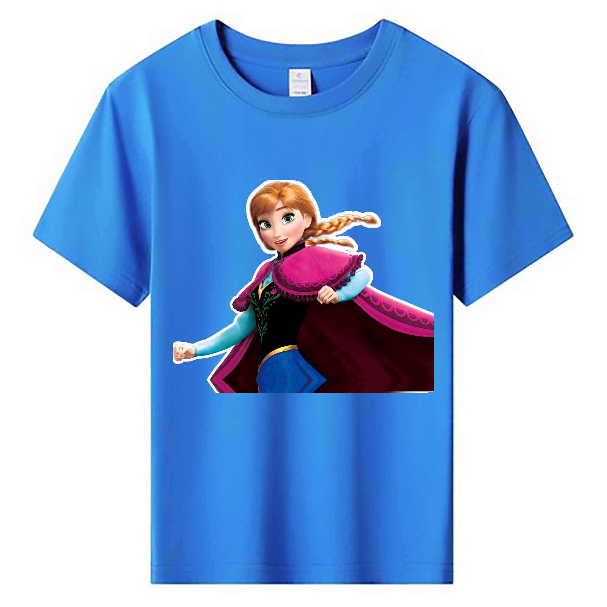 （画像用） アナと雪の女王 アンナ エルサ Frozen Anna Elsa 綿100％キッズTシャツ（フロントプリント）